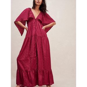 New Free People's Cha Cha Maxi Dress in Red Size - Small